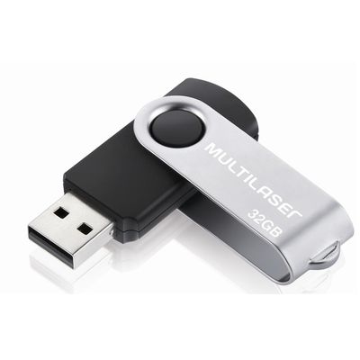 Pen-Drive-32GB-Twist-Preto-USB-2.0---Multilaser-Pd589 Pen-Drive-32GB-Twist-Preto-USB-2.0---Multilaser-Pd589