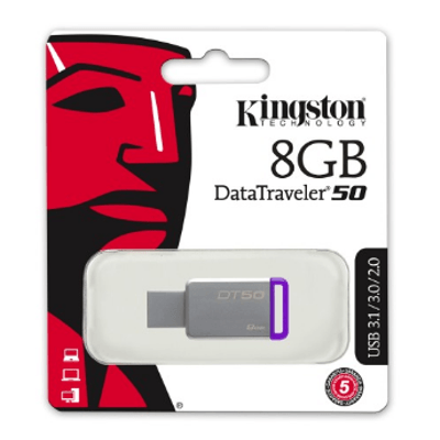 Pen-Drive-8GB-Data-Traveler-USB-3-1-3-0-2-0-Rosa-Kingston-DT50-8GB