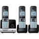 Telefone-Sem-Fio-com-Base-para---2-Ramais-Prata-e-Preto-Panasonic-KX-TG6713LBB