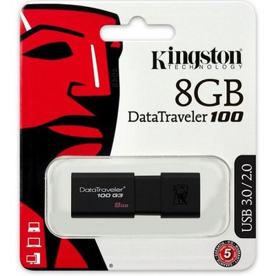 Pen-Drive-8GB-Data-Traveler-USB-3-0-Preto-Kingston-DT100G3-8GB