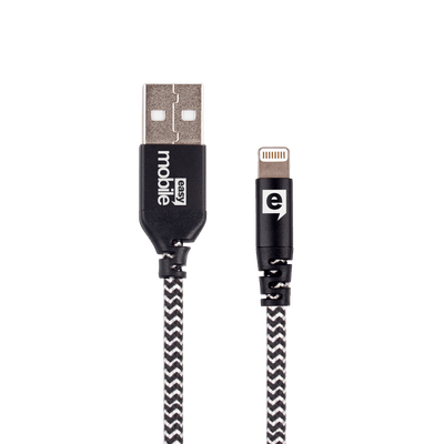 Cabo-Lightning-e-Micro-USB-Force-1.2M-Zebra-Preto-e-Branco---Easy-Mobile-CBFORCL12ZB