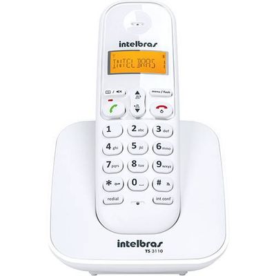 Telefone-sem-fio-digital-branco---Intelbras-TS3110