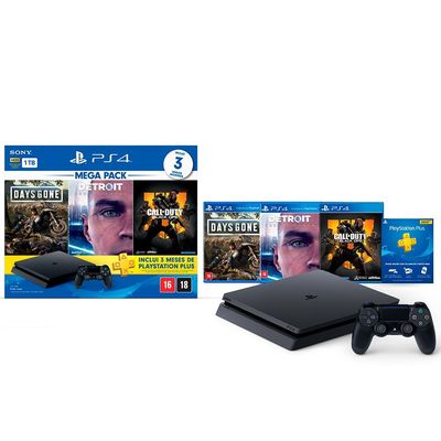 Console-Sony-PlayStation-Hits-Bundle-5.1-1TB---Days-Gone---Detroit-Become-Human---Call-of-Duty-Black-Ops-4---CUH-2214B