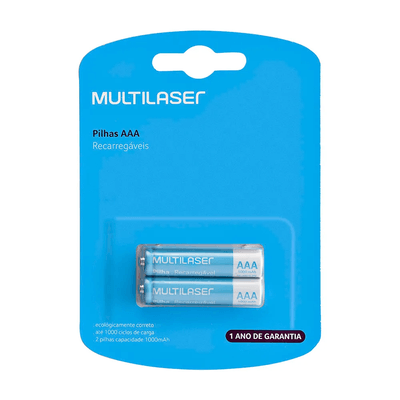 Pilhas-Recarregaveis-Multilaser-AAA-c-2un-1.000-mAh---CB051 Pilhas-Recarregaveis-Multilaser-AAA-c-2un-1.000-mAh---CB051