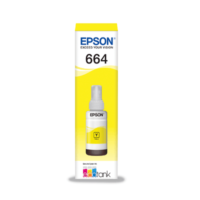 Cartucho Epson 664 Refil L100/L200/L300/L400/L500/L1300 Amarelo - T664420 Cartucho Epson 664 Refil L100/L200/L300/L400/L500/L1300