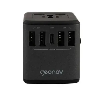 Carregador de Viagem 150 Países + 4USB + 1 USB-C TLCH65BK Carregador de Viagem 150 Países + 4USB + 1 USB-C
